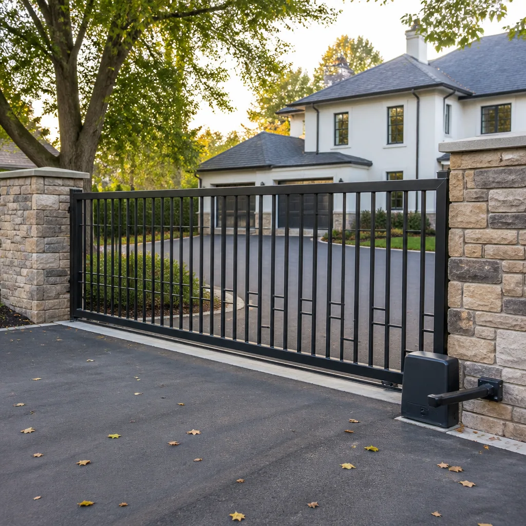 Sliding driveway gates